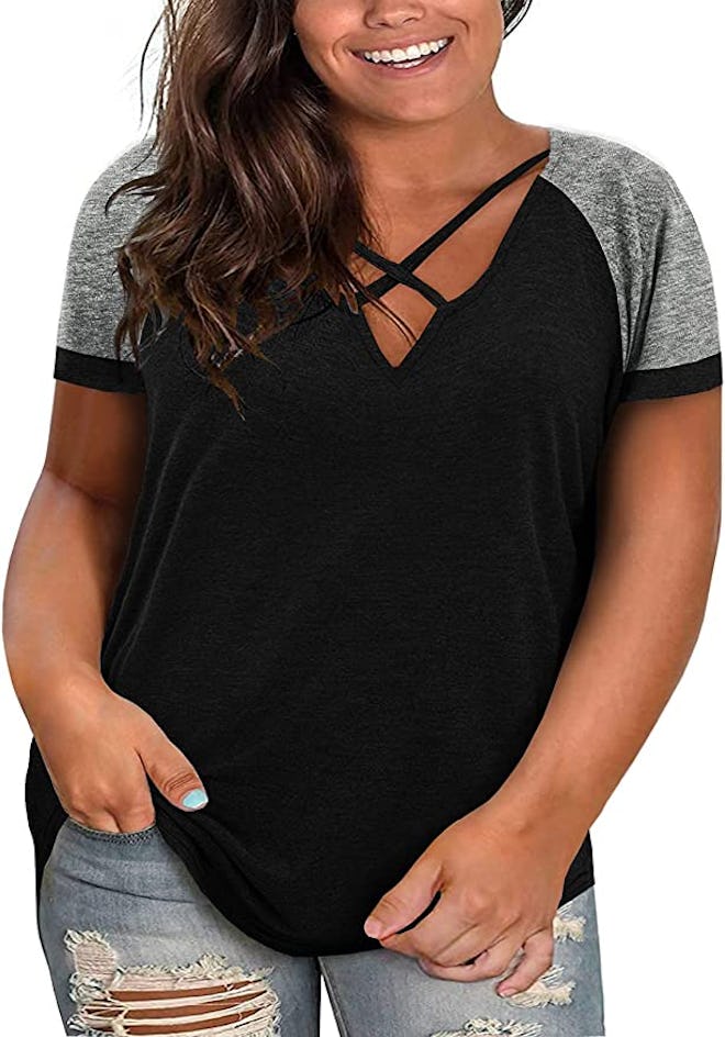 Haloumoning Criss Cross T Shirt