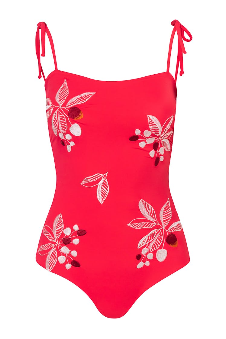 San Juan One Piece Embroidered in Salmon