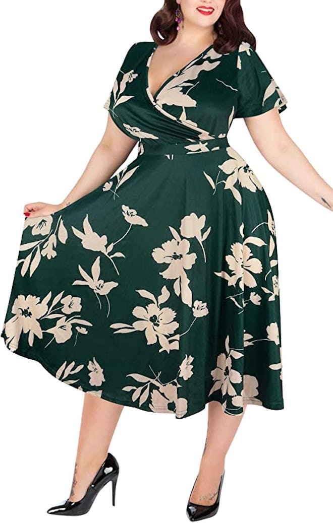 Nemidor V Neck Midi Dress