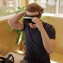Mark Zuckerberg wearing Meta's Holocake prototype