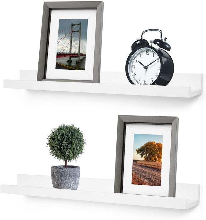 Greenco Wall Mounted Photo Ledge Floating Shelves (2-Pack)