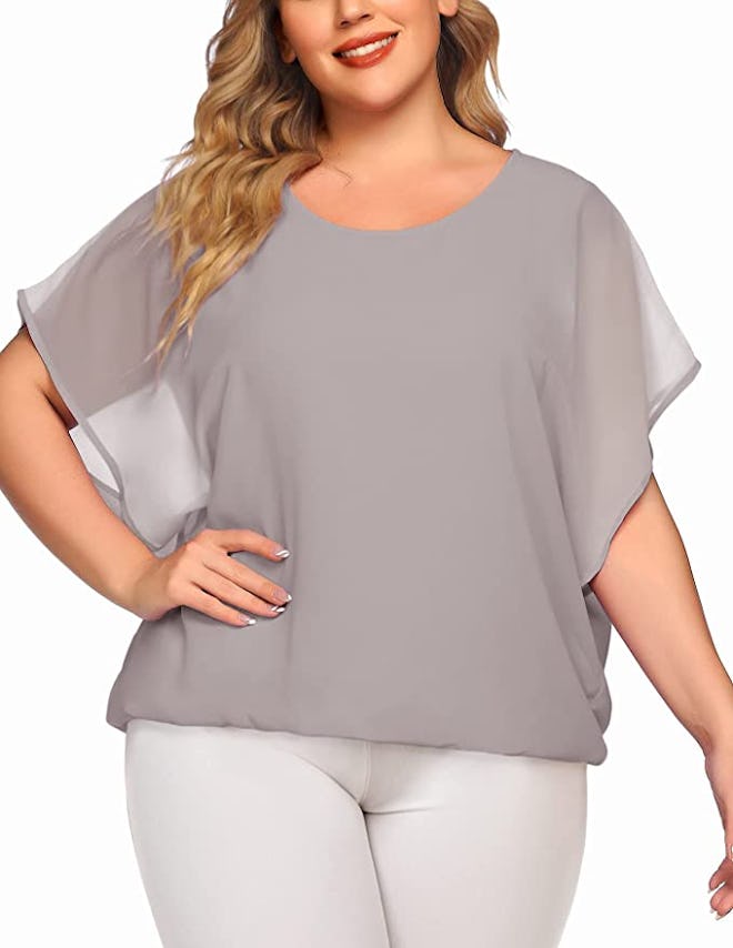 IN’VOLAND Chiffon Batwing Blouse
