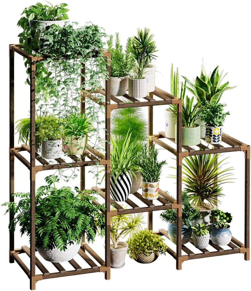 Bamworld tiered plant stand, an affordable patio decor find