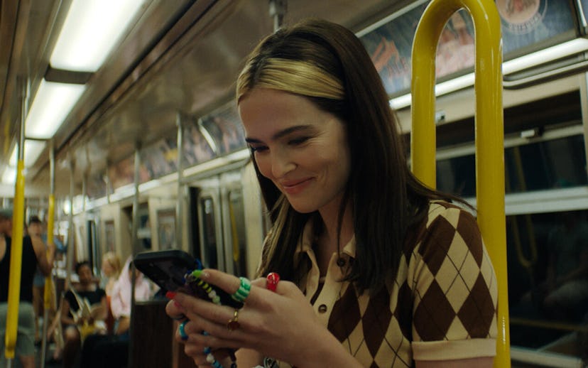 Chunky jewelry from Hulu movie 'Not Okay.'