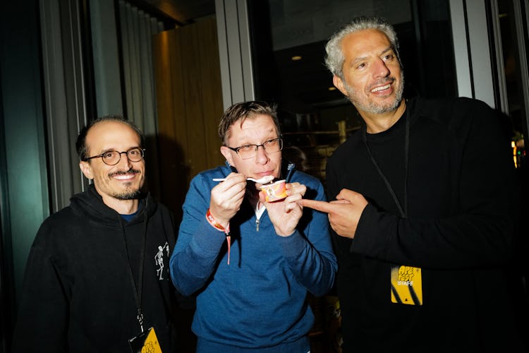 Greg Solano, Beeple, and Guy Oseary at ApeFest 2022