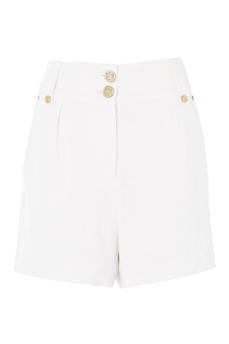 Tailored Shorts in Oyster Linen