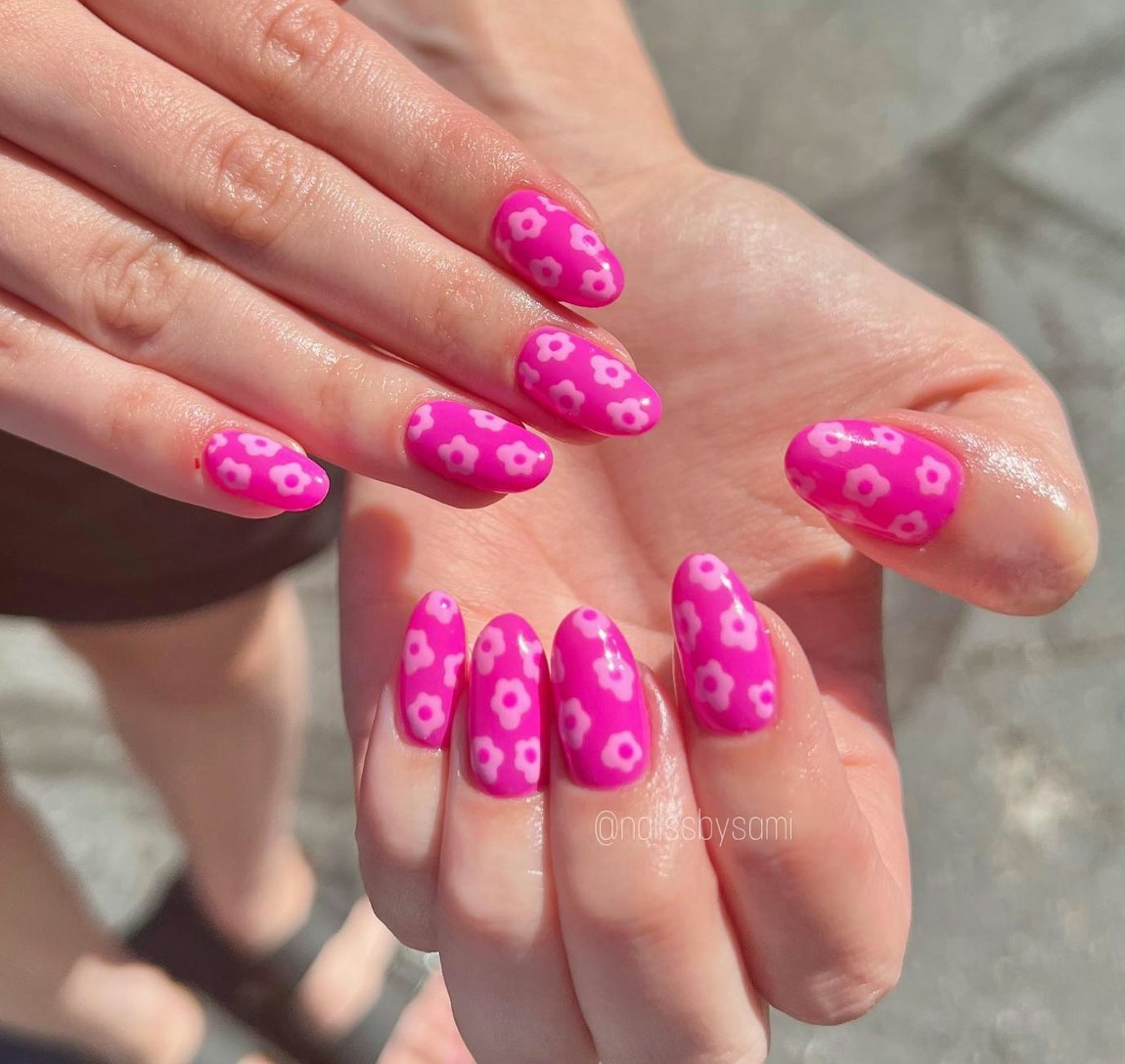 15 Barbiecore Nail Designs That Embrace Hot Pink