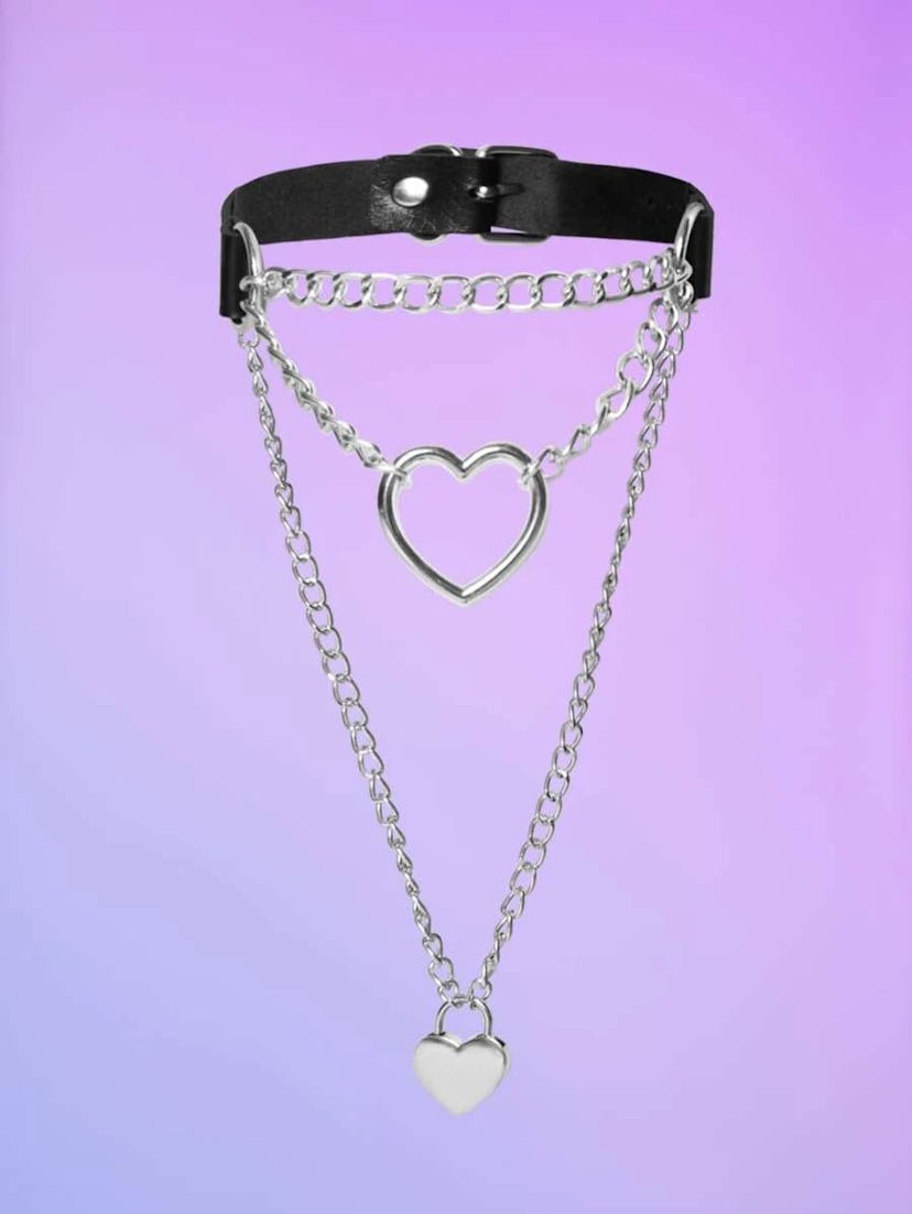 Cyber Luvr Heart Decor Chain Necklace