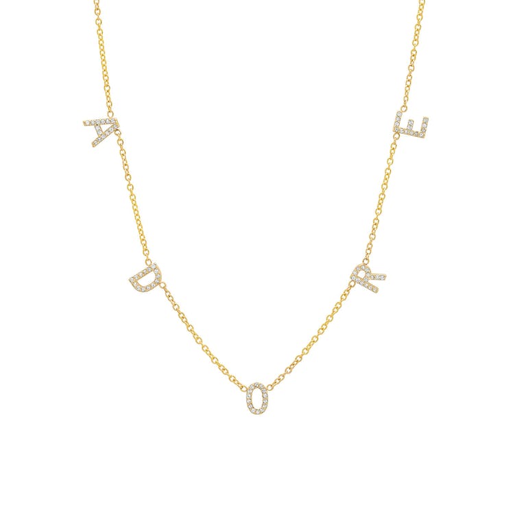 The Original Diamond Spaced Letter Necklace