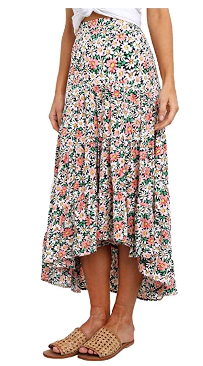 PRETTYGARDEN Ditzy Floral Midi Skirt