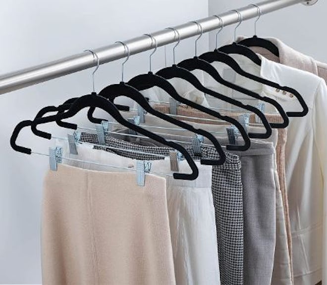 The zober skirt hangers have nonslip velvet lining and come in a 20-pack. 
