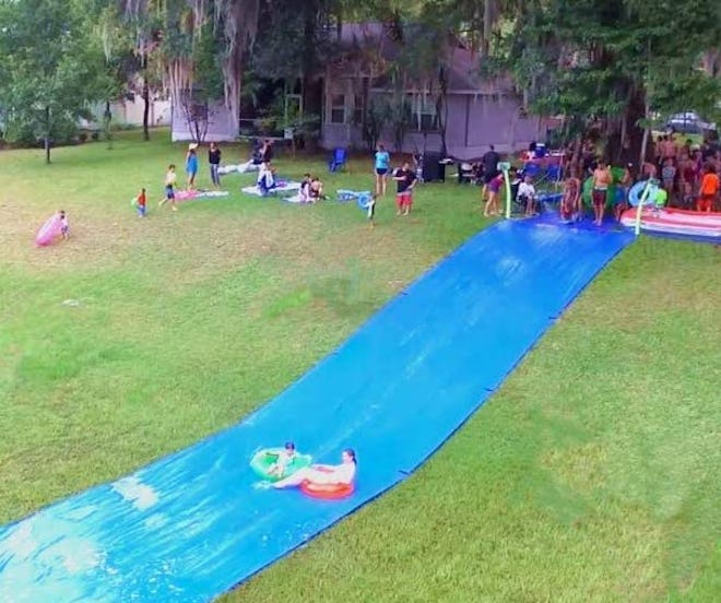 The Wahii Waterslide is extra long and wide. 
