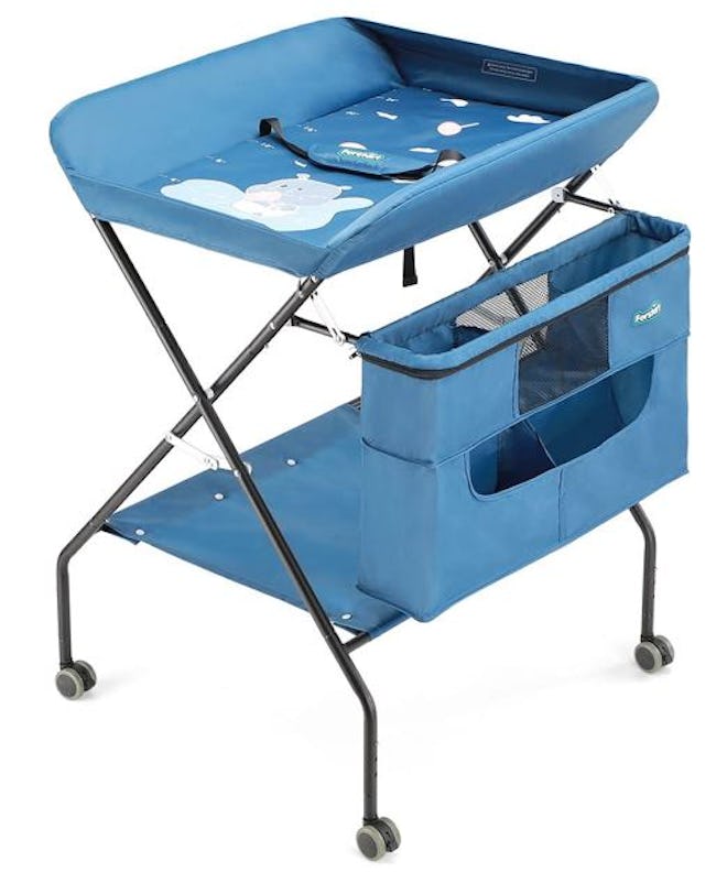 The Forstart portable changing table holds up to 80 pounds so it's great for toddlers too. 