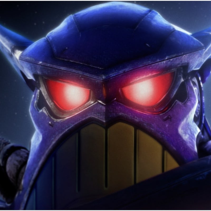 A close-up of emperor Zurg's face