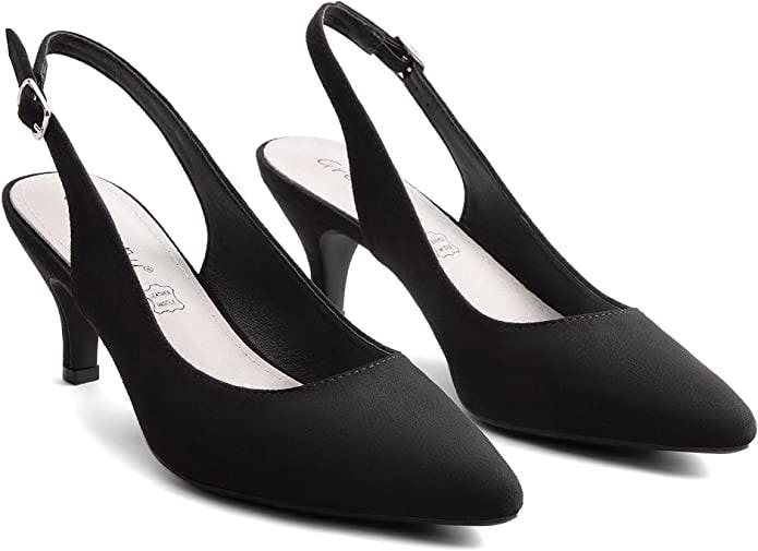 Greatonu Slingback Kitten Heel Shoes
