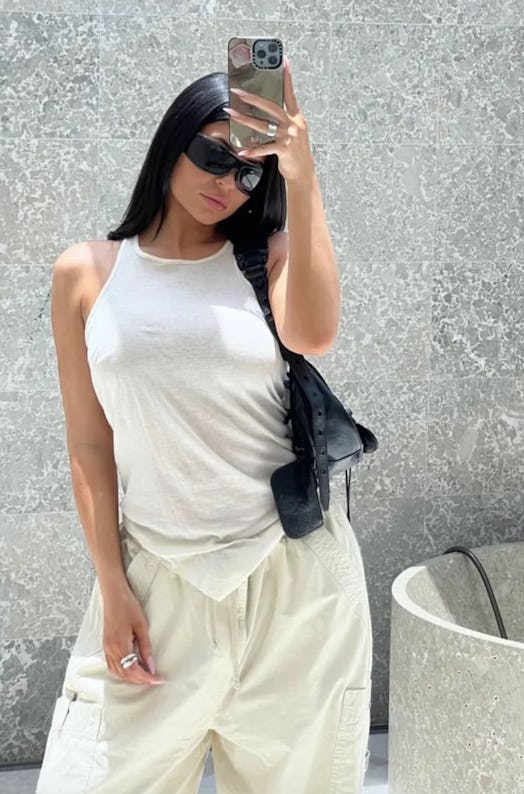 Kylie Jenner wearing the Jaded London Parachute Pants going viral on TikTok