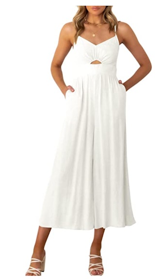 ANRABESS  Wide leg Jumpsuit with Cutout
