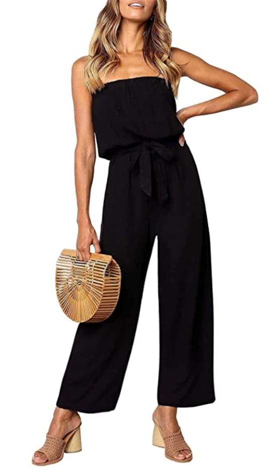 ZESICA Off Shoulder Wide Leg Jumpsuit