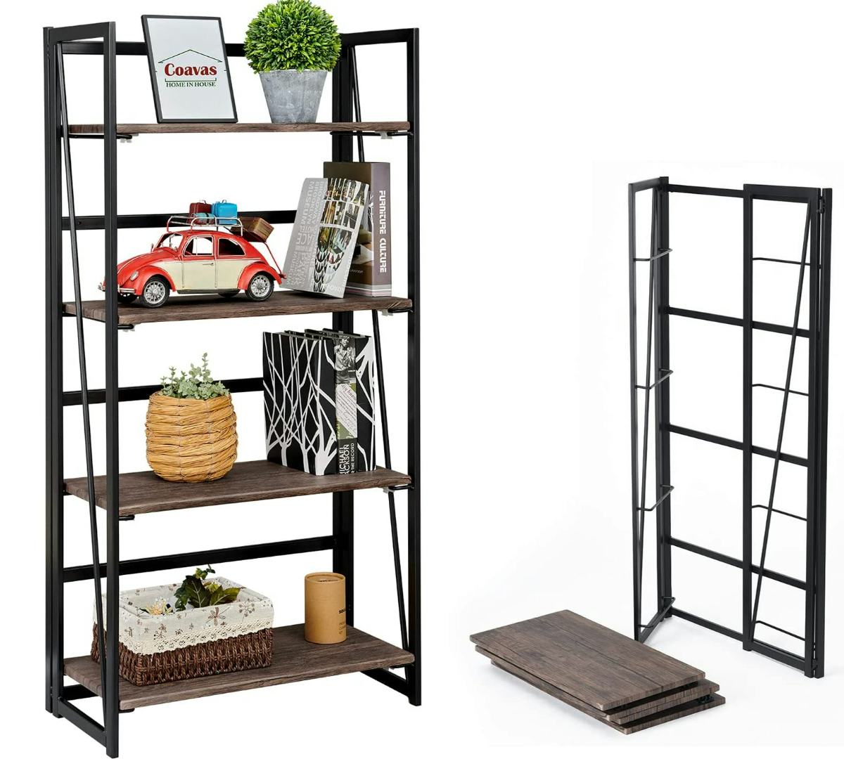 Coavas Folding Bookshelf