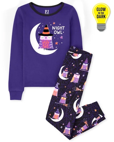 These purple Halloween pajamas for kids are perfect for kids who are night owls themselves.