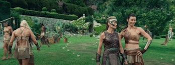 Female warrior Antiope talks to another woman