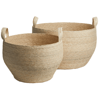 Palm Leaf Floor Basket