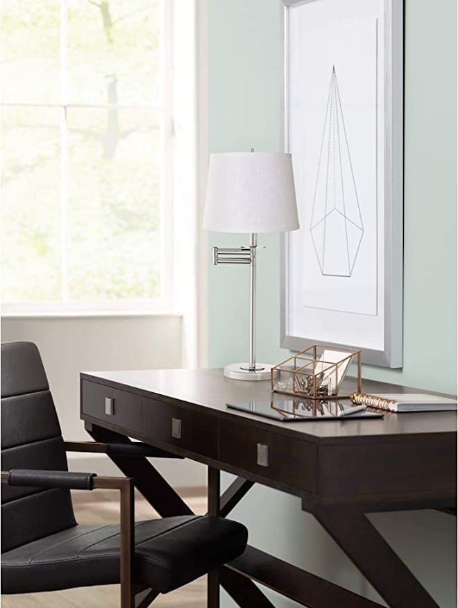 Brentwood Collection White Linen Drum Lamp Shade