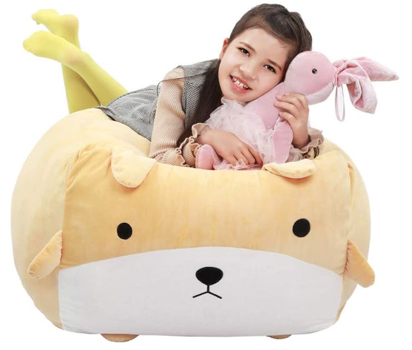 Yoweenton Stuffed Animal Dog Storage Bean Bag