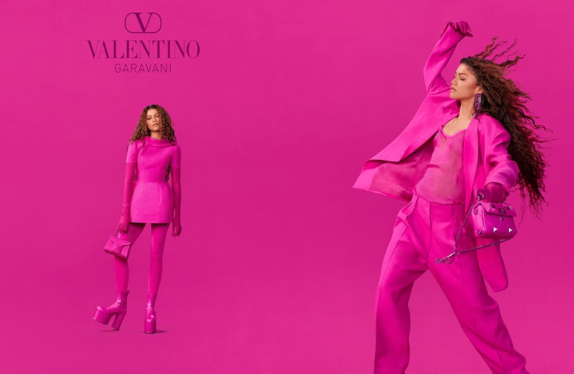 Zendaya poses in Valentino Fall Winter 22/23 campaign