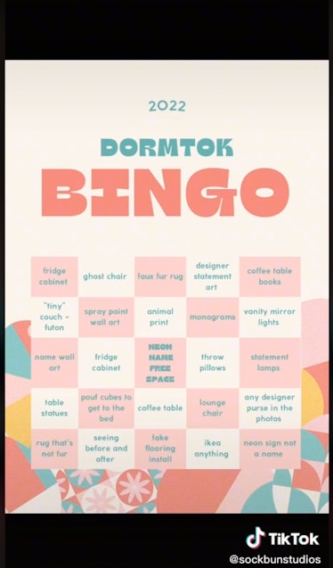 #BamaRush 2022 dorm decor videos include a Dormtok bingo.