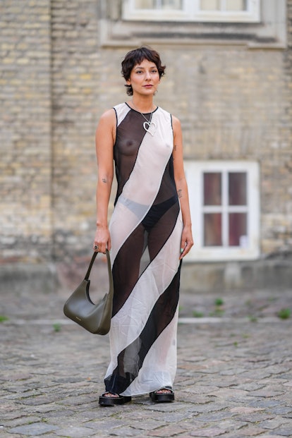 Alyssa Coscarelli outside Aeron at Copenhagen Fashion Week Spring/Summer 2023