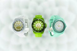 Gucci bio-based Dive watches in white, green, and aquamarine