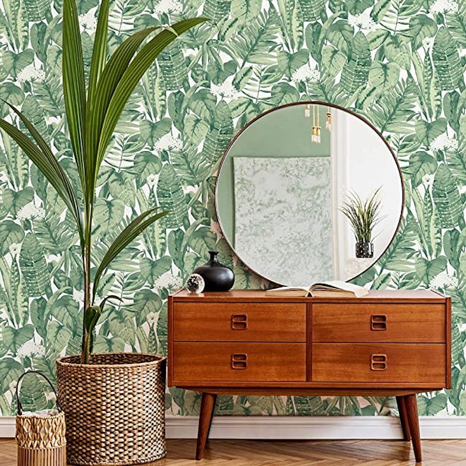 Tempaper Jungle Green Tropical Removable Peel and Stick Wallpaper