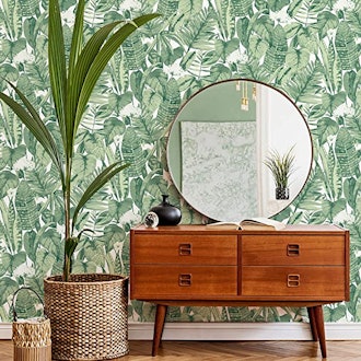 Tempaper Jungle Green Tropical Removable Peel and Stick Wallpaper