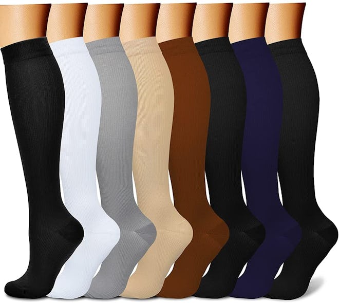 This CHARMKING pack is a fan-favorite on Amazon, making it one of the best compression socks for tra...