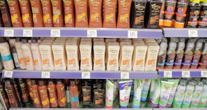 Sunscreens for sale at a Walgreens drug store.