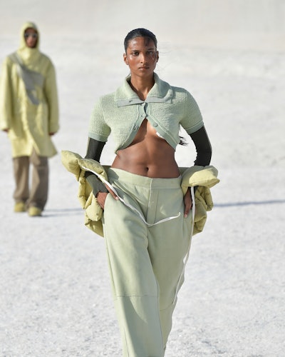 A model walks the runway during the "Le Papier (The Paper)" Jacquemus' Fashion Show 