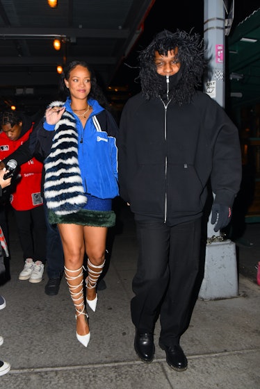 Rihanna and Rocky in cold weather. 
