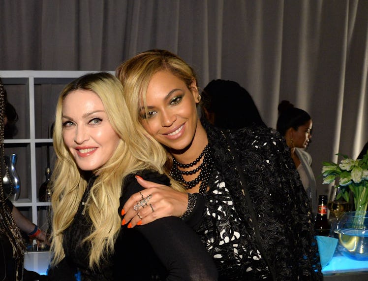 Madonna and Beyonce together as friends.