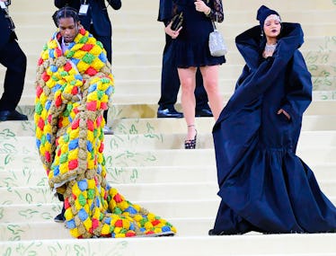 Rihanna and Rocky at the Met Gala steps.
