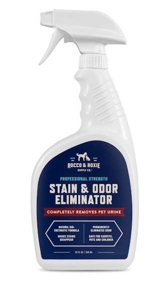 The overall best cleaner for dog urine on hardwood floors is this Rocco & Roxie stain and odor elimi...