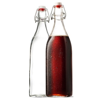 Paksh Novelty Swing-Top Square Glass Bottles (2-Pack)