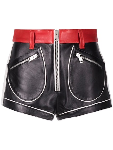 Diesel S-Lime-Zip colour-block leather shorts