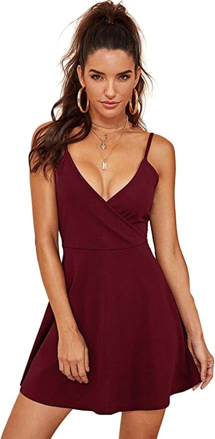 SheIn V Neck Sleeveless Backless Dress