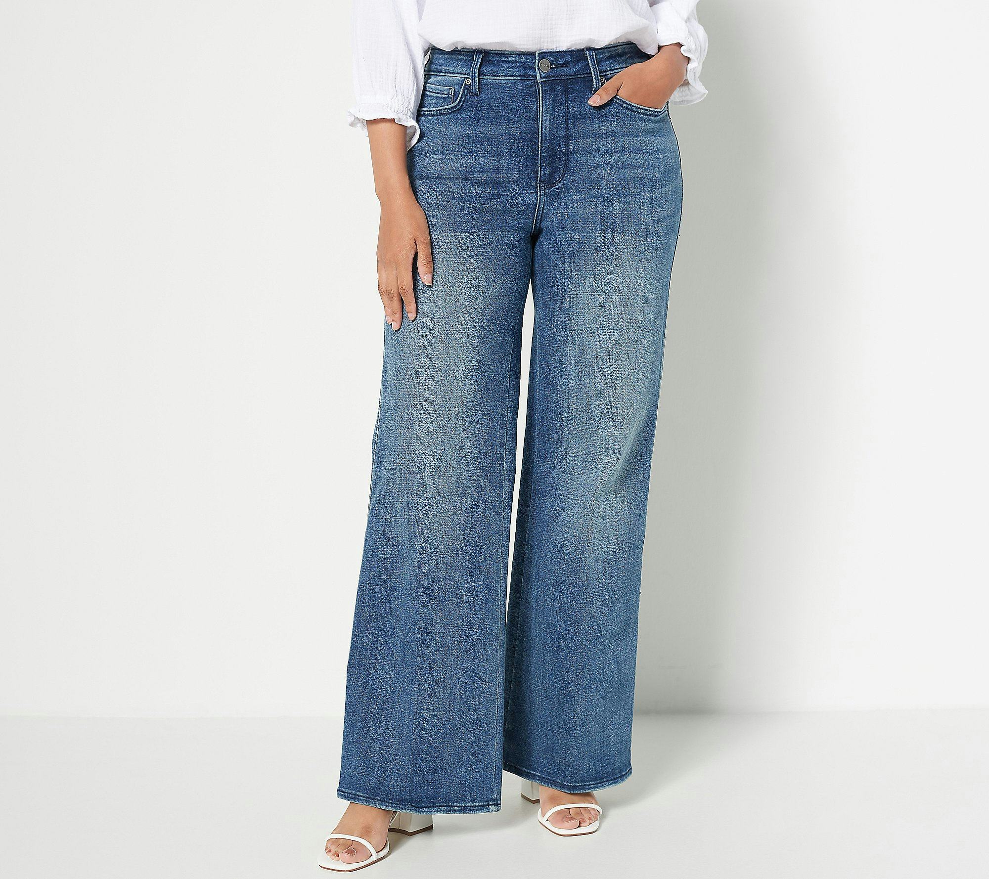 NYDJ Higher Rise Teresa Wide-Leg Jeans- Caliente