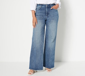 NYDJ Higher Rise Teresa Wide-Leg Jeans- Caliente