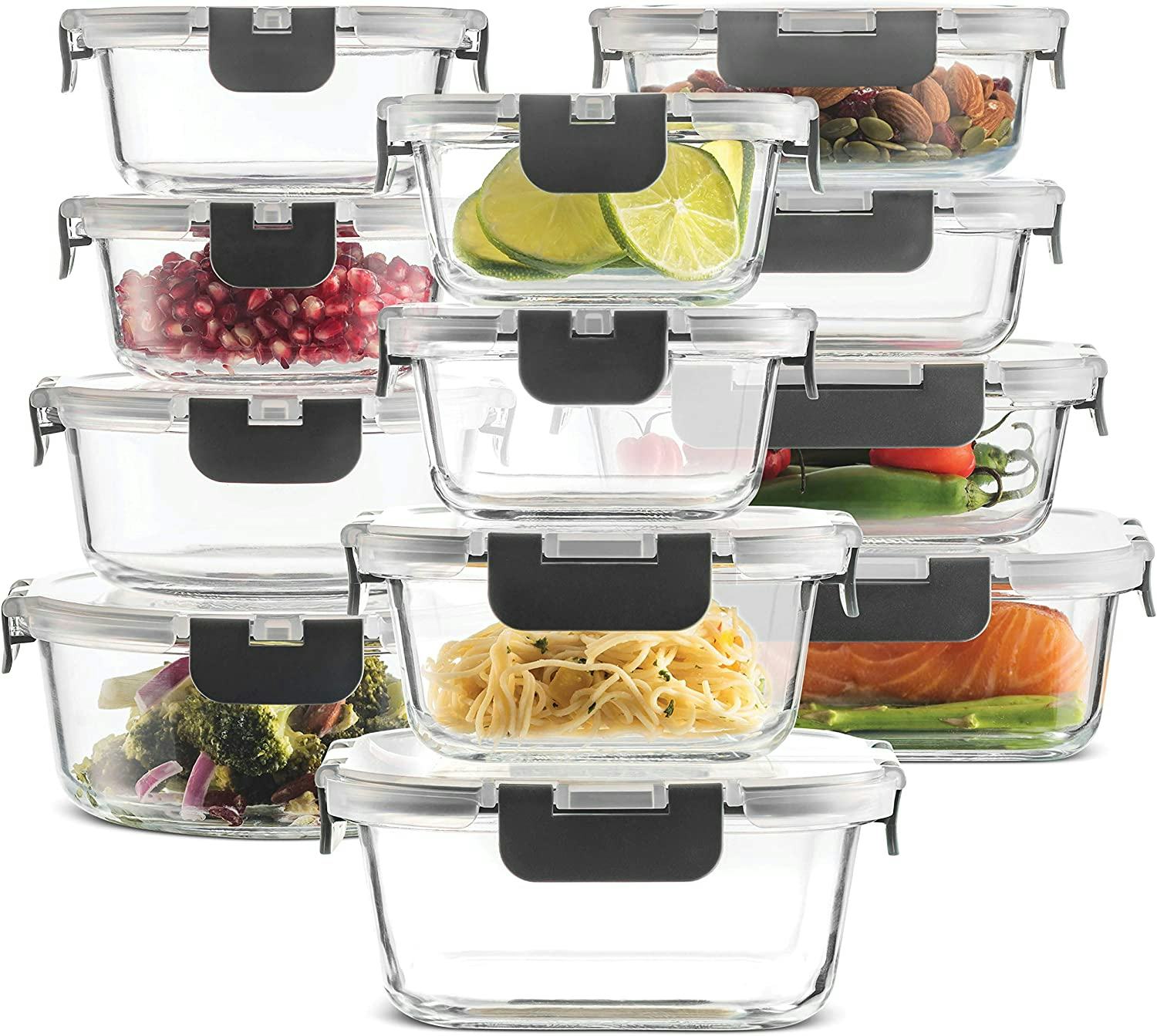 FineDine 24-Piece Glass Food Storage Container Set