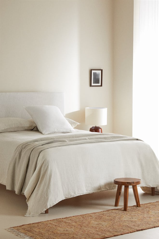 Natural Washed Linen Duvet Cover - Double