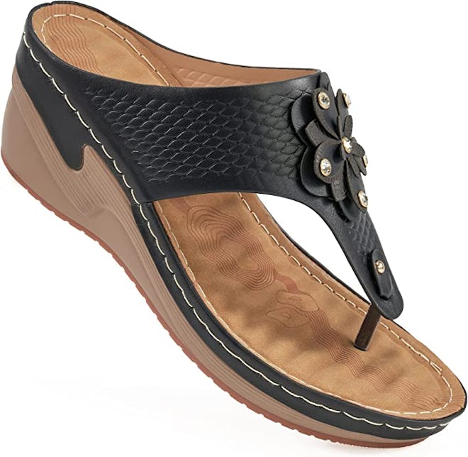 Ablanczoom Flip Flop Wedge Sandals With Arch Support