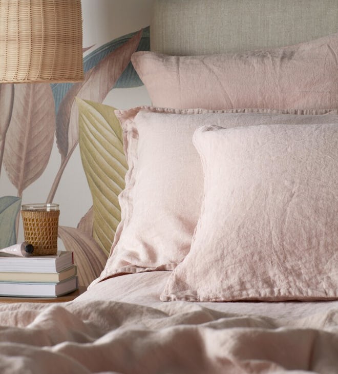 Blush Pink 100% Linen Pillowcase